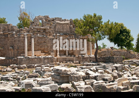 Côté Turquie ruines Roman Agora archéologie ville ville Banque D'Images