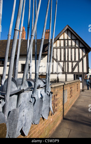 La commanderie à Worcester, un cadre en bois bâtiment utilisé pendant la guerre civile anglaise et maintenant un musée Banque D'Images