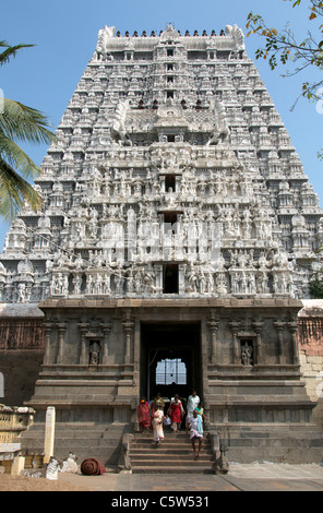 Petit gopuram du Temple Arunachaleswar Tiruvannamalai Tamil Nadu Inde du Sud Banque D'Images
