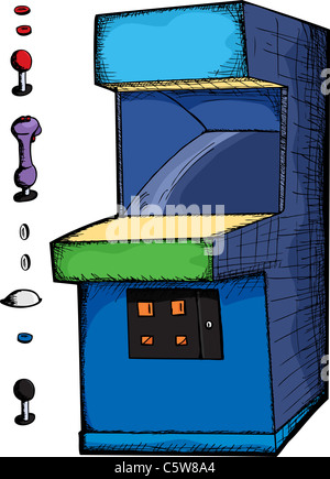 Personnalisez votre propre jeu vidéo Arcade cabinet avec commandes interchangeables Banque D'Images