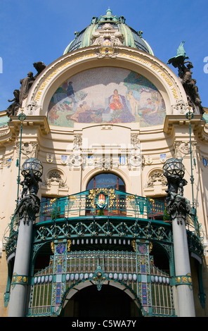 République tchèque, Prague, la maison municipale Banque D'Images