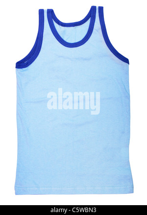 Jersey bleu pour l'enfant isolé sur fond blanc Banque D'Images