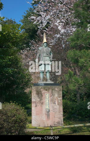 Statue de Maeda Toshiie, Kanazawa, Ishikawa, Japon Banque D'Images