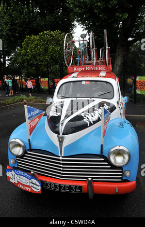 Vieille voiture du Tour de France Banque D'Images