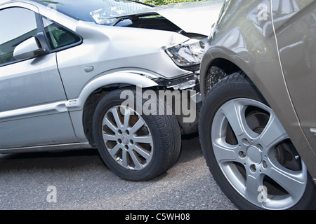 Allemagne, vue de l'accident de voiture Banque D'Images