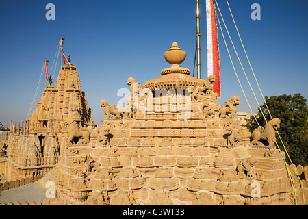 Jain temple dans Jaisalmer fort, grand désert de Thar, Rajasthan, Inde Banque D'Images