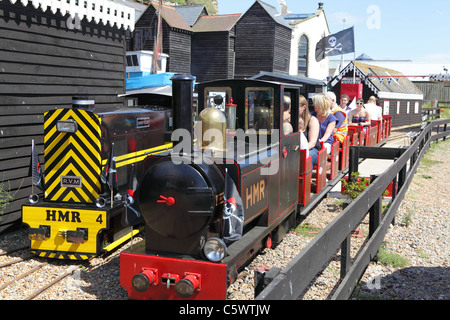 Chemin de fer miniature Hastings Moteurs au rock-a-Nore Gare East Sussex UK Banque D'Images