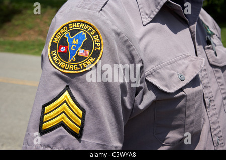 Le sergent au métro sheriffs dept moore comté Lynchburg , NEW YORK , USA Banque D'Images