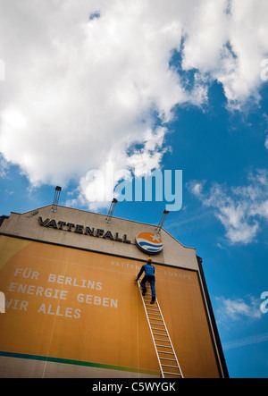 Vattenfall la publicité dans Berlin, Allemagne Banque D'Images