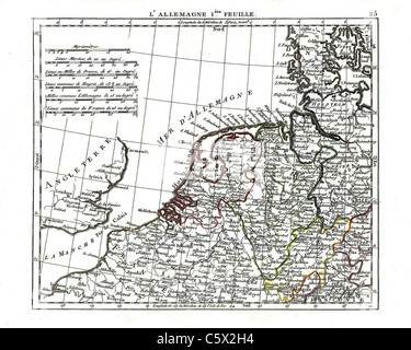 - 1806 Carte de l'atlas par Eustache Herisson d'Atlas Portatif, contenant la Géographie universelle Ancienne et Moderne Banque D'Images