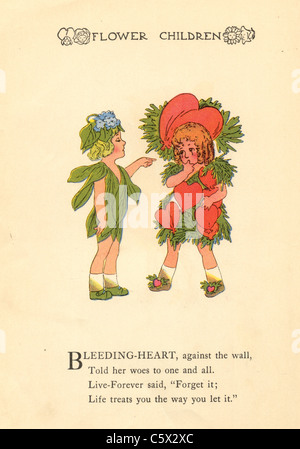 Et Live-Forever Bleeding-Heart - Flower Child Illustration d'un livre ancien Banque D'Images