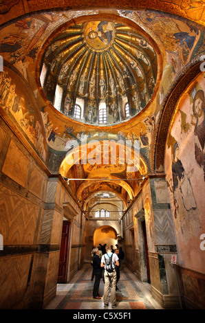 L'un des dômes à Chora Church, avec une belle mosaïque de Jésus Christ ('Pantokrator'), Istanbul, Turquie Banque D'Images