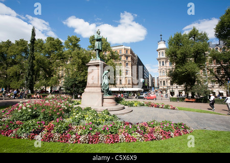 Statue de Johan Ludvig Runeberg à Helsinki en Finlande Banque D'Images