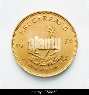 Pièce d'Afrique du Sud, pièce d'or Krugerrand,, Close up Banque D'Images