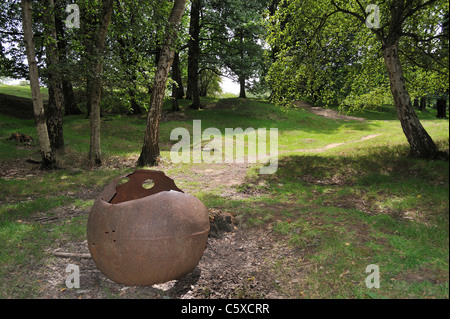 WW1 mine en cratère sur la Colline 60, Première Guerre mondiale Un site 14-18 à Zillebeke, Flandre occidentale, Belgique Banque D'Images