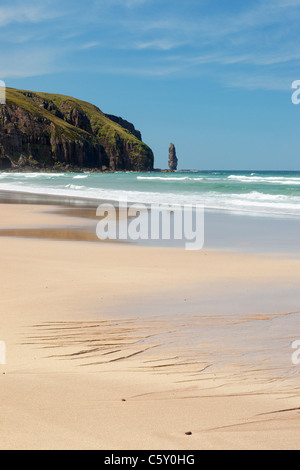 La pile de la mer suis Buachaille, Sandwood Bay, Sutherland, Highland, Scotland, UK Banque D'Images