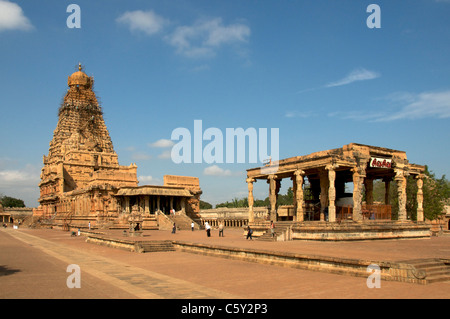 Le Vimana Brihadishwara Temple complexe Thanjavur Tamil Nadu Inde du Sud Banque D'Images