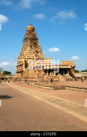 Le Vimana Brihadishwara Temple complexe Thanjavur Tamil Nadu Inde du Sud Banque D'Images