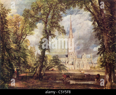 Peinture de John Constable ; 1776-1837 ; 'Salisbury' ; Cathédrale École anglaise ; Huile sur toile ; Banque D'Images