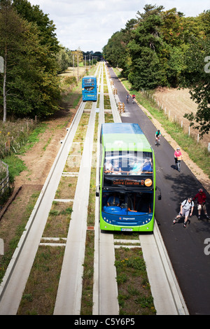 Visite guidée de Cambridge Cambridge Busway reliant, Huntingdon et St Ives Banque D'Images