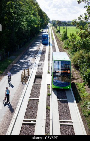 Visite guidée de Cambridge Cambridge Busway reliant, Huntingdon et St Ives Banque D'Images