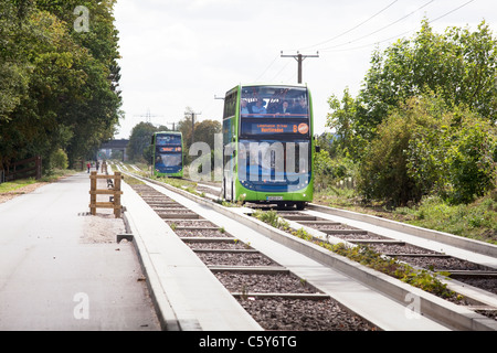 Visite guidée de Cambridge Cambridge Busway reliant, Huntingdon et St Ives Banque D'Images