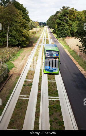 Visite guidée de Cambridge Cambridge Busway reliant, Huntingdon et St Ives Banque D'Images
