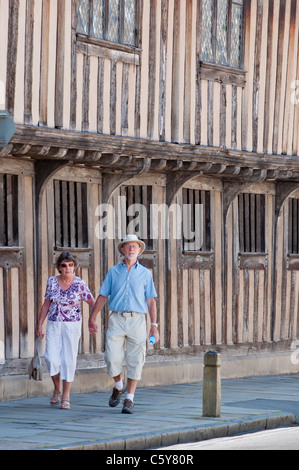 Stratford Upon Avon en bois des bâtiments de style Tudor. Le Warwickshire. UK. Banque D'Images