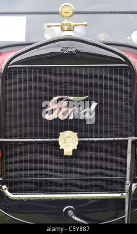 Grille de radiateur d'une voiture classique de Ford Motor, vers 1900. Banque D'Images