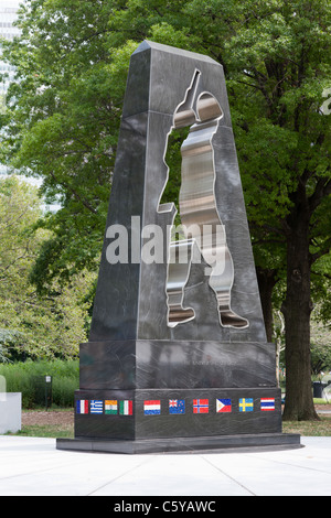 "Le Soldat Universel' monument à la Nouvelle York Korean War Veterans Memorial dans Battery Park à New York. Banque D'Images