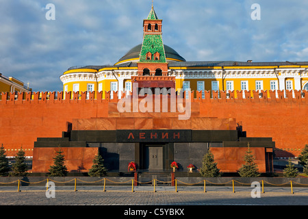 Le mausolée de Lénine et Kremlin wall, sur la Place Rouge, Moscou, Russie. Banque D'Images