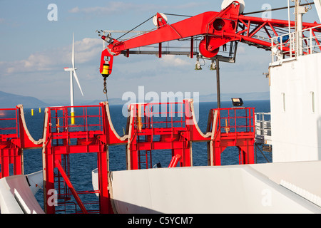 Le cric l'barge, Kraken utilisé pour construire le parc éolien offshore Walney. Banque D'Images