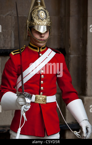 Horse Guard sur station au centre de Londres, Angleterre Banque D'Images