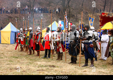 Mise en scène d'une bataille médiévale à Samobor Croatie le 1 mars 1441 Banque D'Images