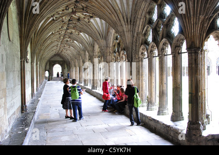 Grand Cloître, La Cathédrale de Canterbury, Canterbury, ville de Canterbury, Kent, England, United Kingdom Banque D'Images