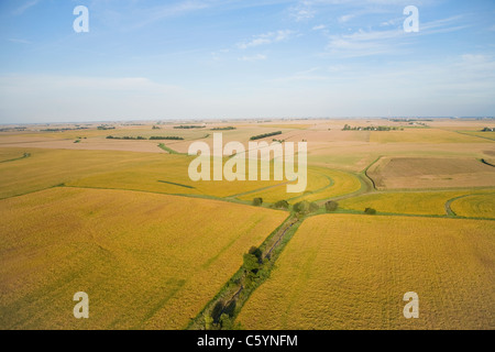 États-unis, Illinois, Metamora, paysage rural avec des champs Banque D'Images