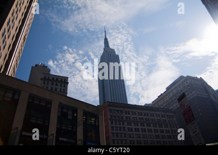 Le niveau de la rue vue de l'Empire State Building à New York. Banque D'Images