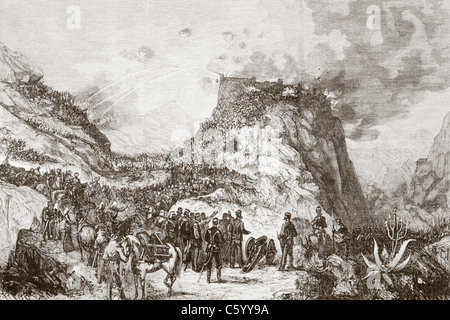 Capture de la forteresse de Magdala par Abyssin anglais de Sir Robert Napier en avril 1868 Durant l'expédition d'Abyssinie Banque D'Images