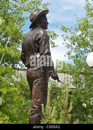 C.M.Musée de Russell, Russell CM Statue, Great Falls, MT Banque D'Images