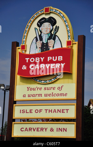 Toby Carvery, Pub & signe nouveau Haïne Road, Ramsgate, Île de Thanet, District de Thanet, dans le Kent, Angleterre, Royaume-Uni Banque D'Images