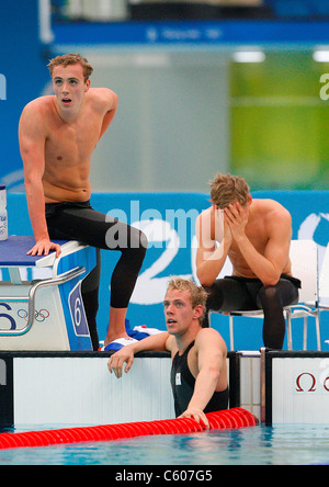 ROBBIE RENWICK ROSS DAVENPORT MENS 4 X 200 m nage libre Relais STADE OLYMPIQUE BEIJING Chine 13 Août 2008 Banque D'Images