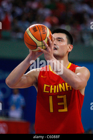 YAO MING ANGOLA V CHINE STADE OLYMPIQUE BEIJING Chine 14 Août 2008 Banque D'Images