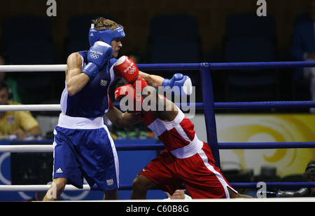 FELIX DIAZ V ALEXIS VASTINE MENS SUPER-LÉGERS TRAVAILLEURS SEMI GYMNASIUM BEIJING Chine 22 Août 2008 Banque D'Images