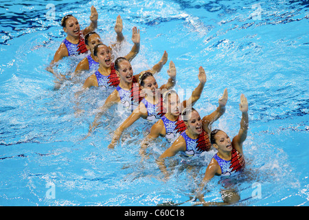 Natation Synchronisée : Groupe de l'équipe nationale du Canada (CAN) pour les 14e Championnats du monde FINA 2011 de Shanghai. Banque D'Images