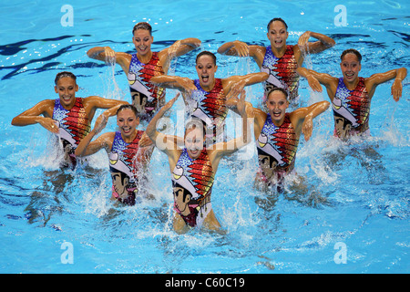 Natation Synchronisée : Groupe de l'équipe nationale du Canada (CAN) pour les 14e Championnats du monde FINA 2011 de Shanghai. Banque D'Images