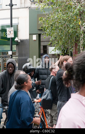 Des émeutes de Londres - Hackney Central, Mare Street, 8/8/2011 Banque D'Images