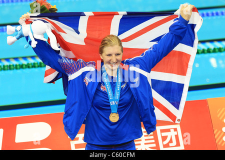 Rebecca Adlington (GBR) a remporté une médaille d'or pour 14e Championnats du monde FINA 2011 de Shanghai. Banque D'Images