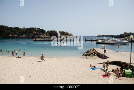 La plage de Porto Cristo, Majorque, Espagne, Banque D'Images