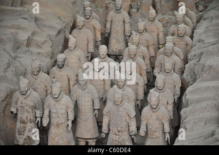 Un tableau de guerriers en terre cuite chinois de Xi'an tombe Banque D'Images