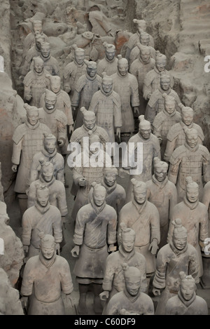 Un tableau de guerriers en terre cuite chinois de Xi'an tombe Banque D'Images